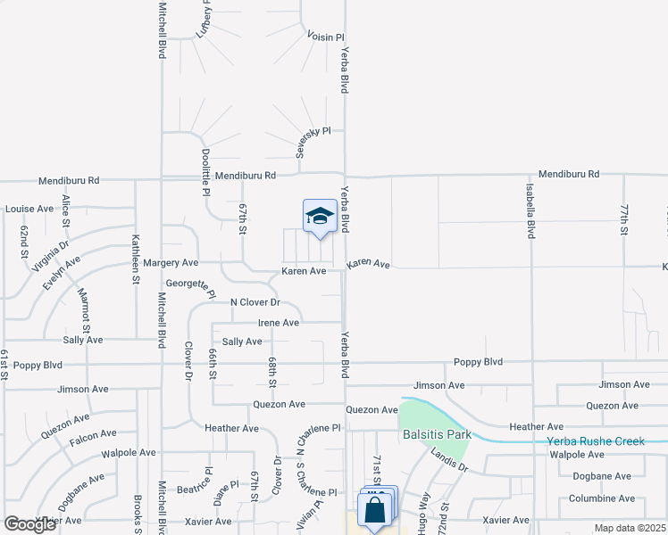 map of restaurants, bars, coffee shops, grocery stores, and more near 21620 Yerba Boulevard in California City