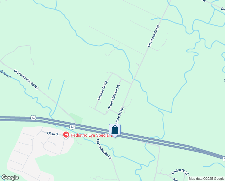 map of restaurants, bars, coffee shops, grocery stores, and more near 155 Chetola Drive Northeast in Cleveland