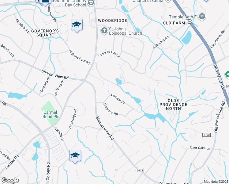 map of restaurants, bars, coffee shops, grocery stores, and more near 4925 Gorham Drive in Charlotte