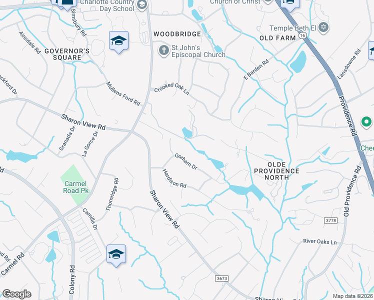 map of restaurants, bars, coffee shops, grocery stores, and more near 4925 Gorham Drive in Charlotte
