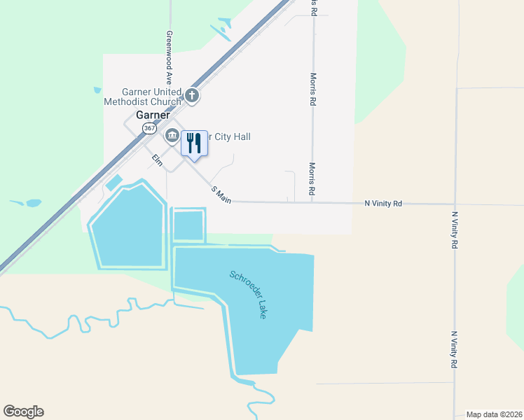 map of restaurants, bars, coffee shops, grocery stores, and more near 804 South Main in Garner