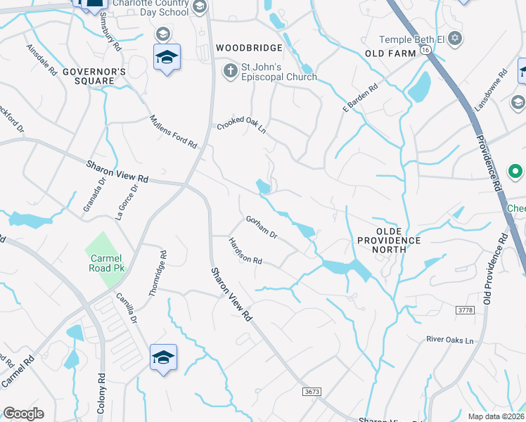 map of restaurants, bars, coffee shops, grocery stores, and more near 4925 Gorham Drive in Charlotte
