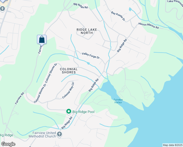 map of restaurants, bars, coffee shops, grocery stores, and more near 1820 Colonial Shores Drive in Chattanooga