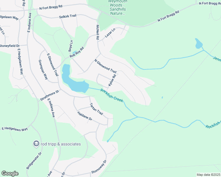 map of restaurants, bars, coffee shops, grocery stores, and more near 309 Kyloe Road in Southern Pines