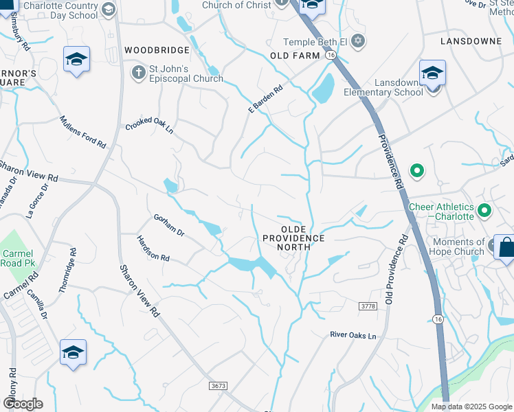 map of restaurants, bars, coffee shops, grocery stores, and more near 1915 Craigmore Drive in Charlotte