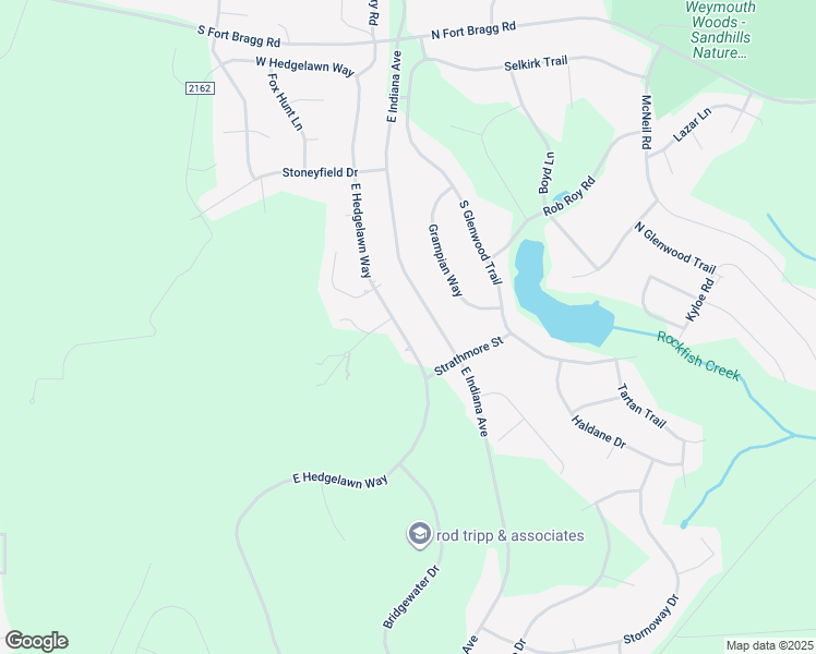 map of restaurants, bars, coffee shops, grocery stores, and more near 455 East Hedgelawn Way in Southern Pines