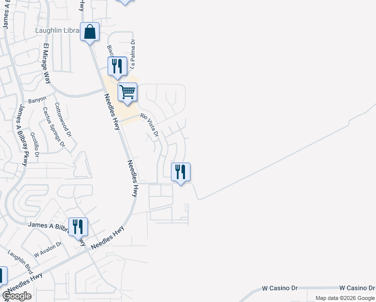 map of restaurants, bars, coffee shops, grocery stores, and more near 3262 Del Monte Street in Laughlin