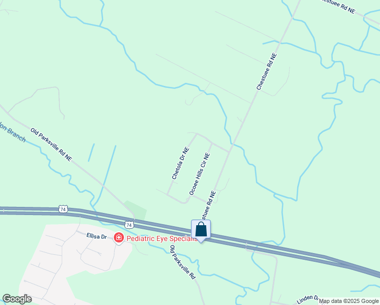 map of restaurants, bars, coffee shops, grocery stores, and more near 155 Chetola Dr NE in Cleveland