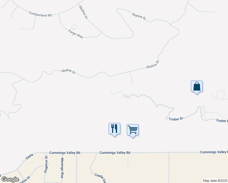 map of restaurants, bars, coffee shops, grocery stores, and more near 26929 Trotter Drive in Tehachapi