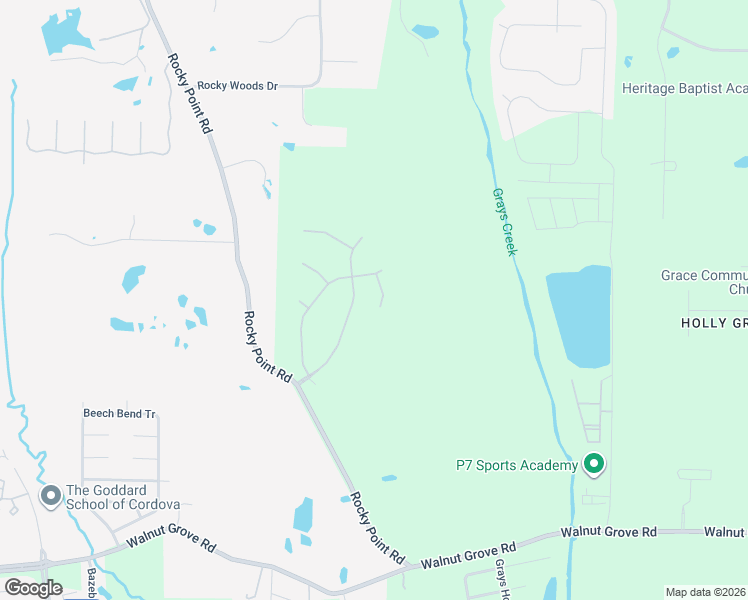 map of restaurants, bars, coffee shops, grocery stores, and more near 461 Grey Leaf Cove in Shelby County