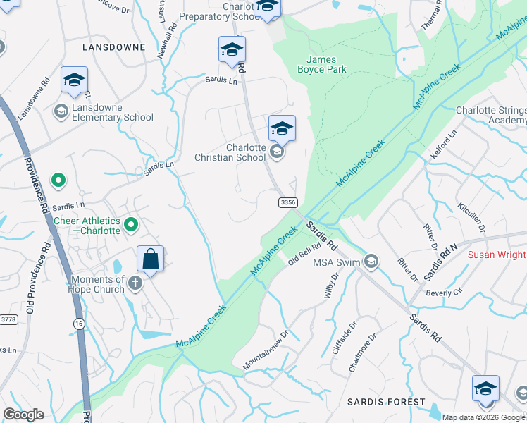 map of restaurants, bars, coffee shops, grocery stores, and more near 219 Summermore Drive in Charlotte