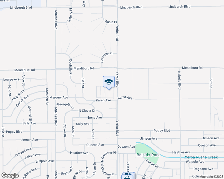 map of restaurants, bars, coffee shops, grocery stores, and more near 21811 69th Street in California City
