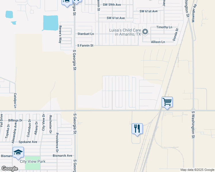 map of restaurants, bars, coffee shops, grocery stores, and more near 7005 Apollo Trail in Amarillo