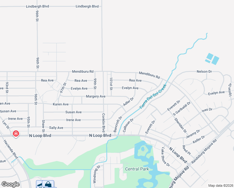 map of restaurants, bars, coffee shops, grocery stores, and more near 10121 Margery Avenue in California City