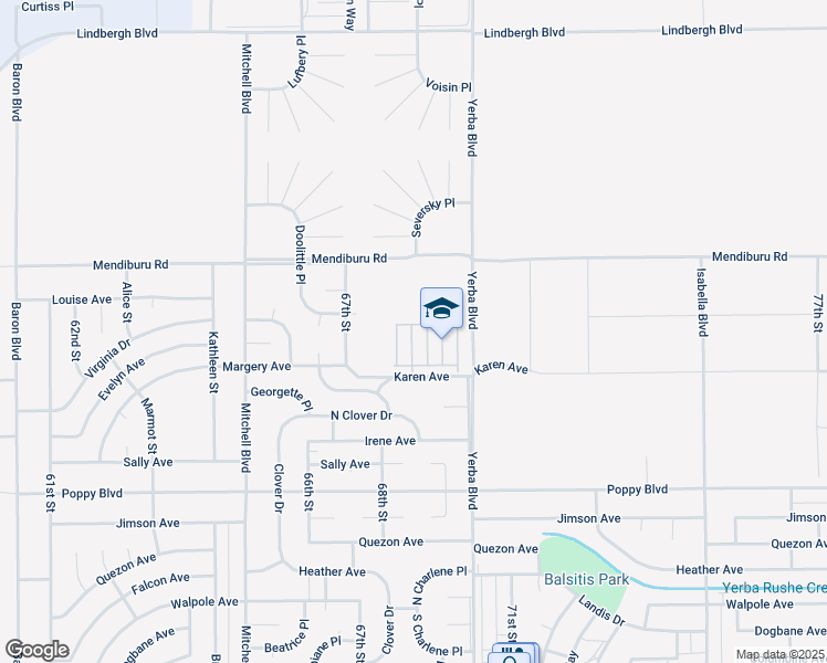 map of restaurants, bars, coffee shops, grocery stores, and more near 6840 Rea Avenue in California City
