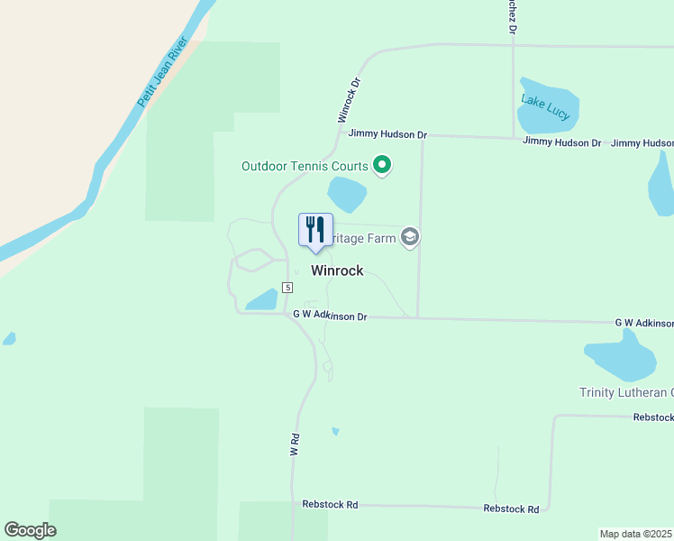 map of restaurants, bars, coffee shops, grocery stores, and more near in Winrock