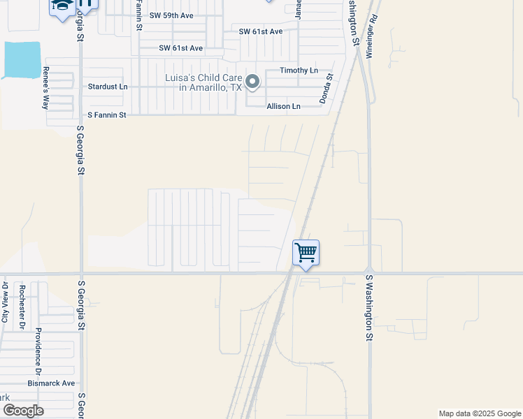 map of restaurants, bars, coffee shops, grocery stores, and more near 1801 West Farmers Avenue in Amarillo
