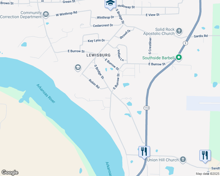 map of restaurants, bars, coffee shops, grocery stores, and more near 1003 Arkansas 9 Business in Morrilton