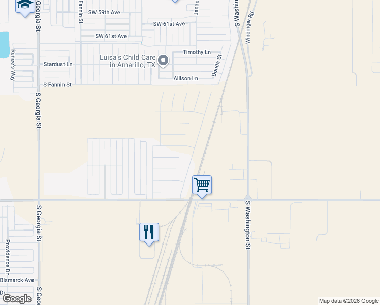 map of restaurants, bars, coffee shops, grocery stores, and more near 6460 Farm to Market Road 1541 in Amarillo