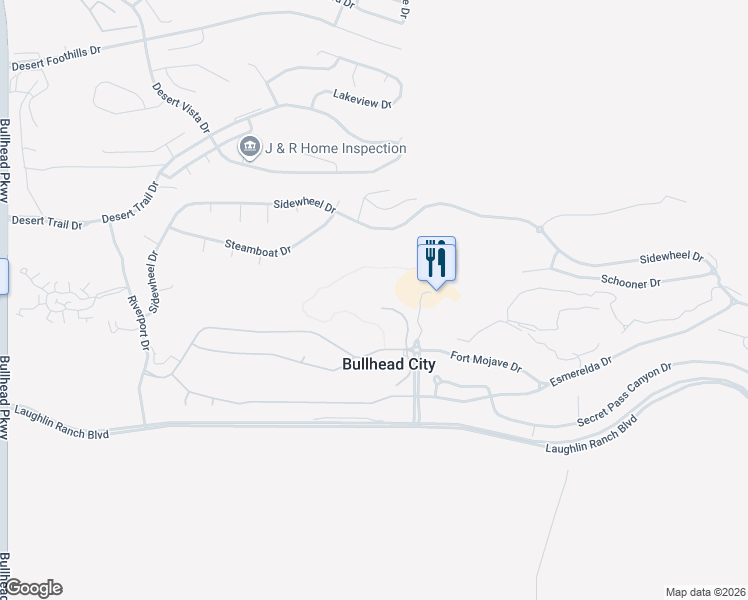 map of restaurants, bars, coffee shops, grocery stores, and more near 1359 Pioneer Trail in Bullhead City