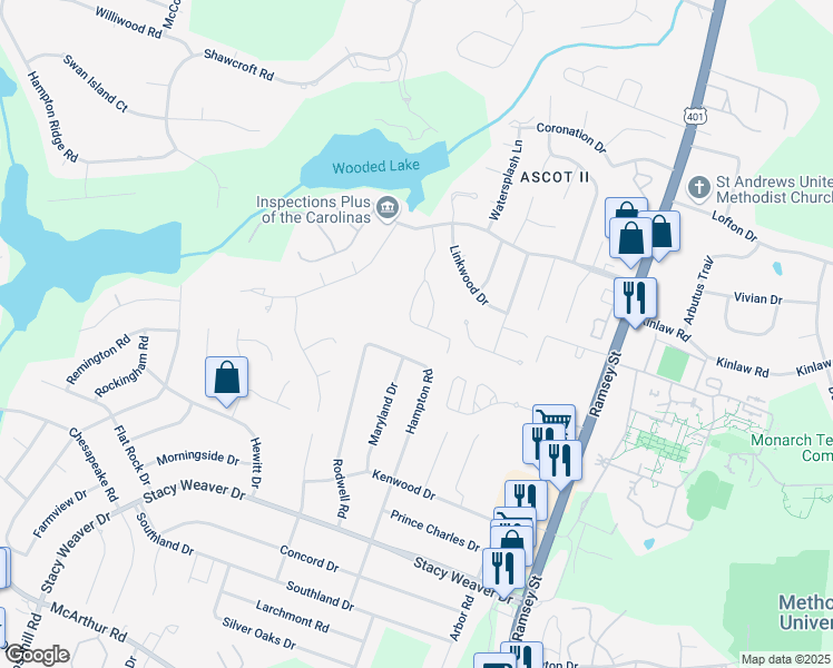 map of restaurants, bars, coffee shops, grocery stores, and more near 372 Bubble Creek Court in Fayetteville