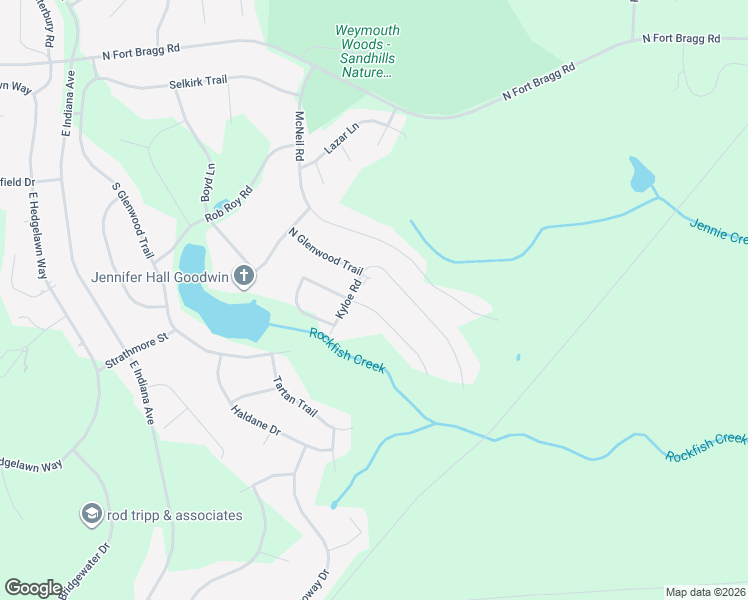 map of restaurants, bars, coffee shops, grocery stores, and more near 223 Heather Lane in Southern Pines