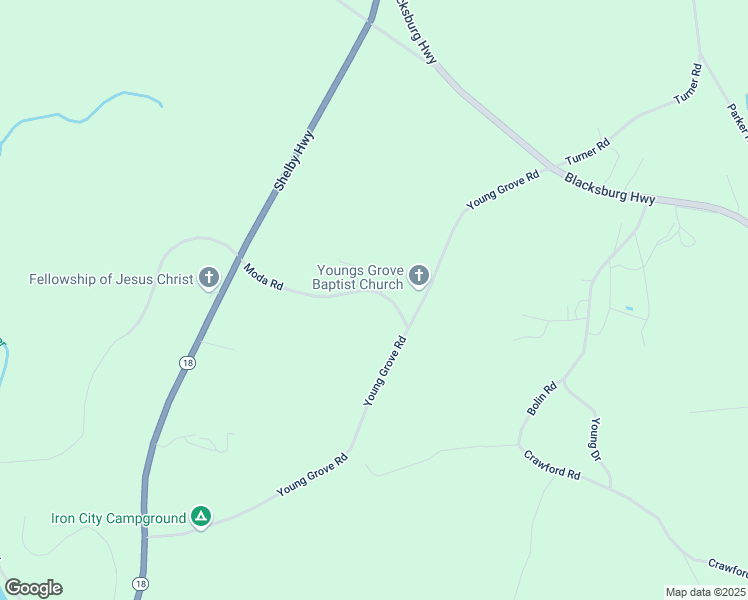 map of restaurants, bars, coffee shops, grocery stores, and more near 129 Moda Road in Blacksburg