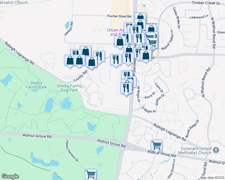 map of restaurants, bars, coffee shops, grocery stores, and more near 475 North Germantown Parkway in Memphis