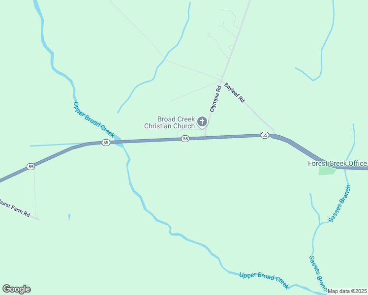 map of restaurants, bars, coffee shops, grocery stores, and more near 3126 North Carolina 55 in New Bern
