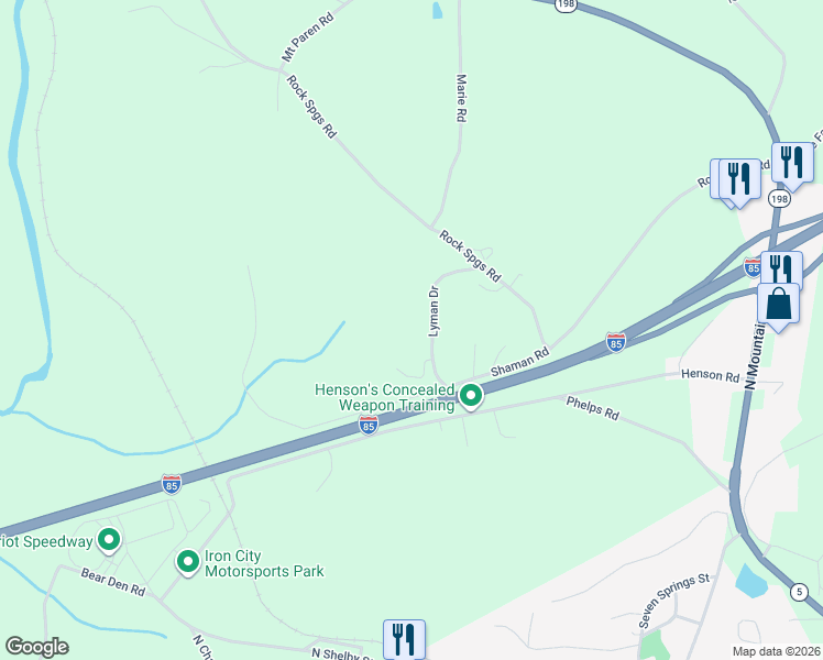 map of restaurants, bars, coffee shops, grocery stores, and more near 137 Lyman Drive in Blacksburg