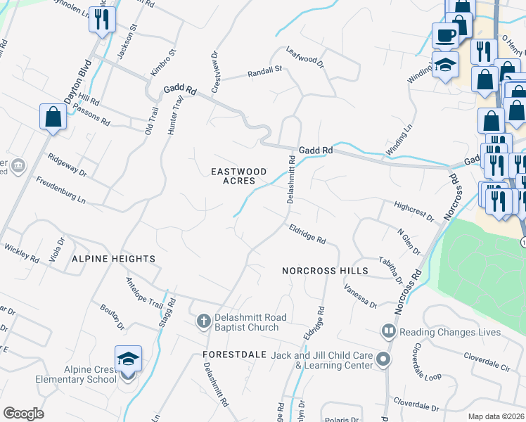 map of restaurants, bars, coffee shops, grocery stores, and more near 535 Treetop Lane in Red Bank