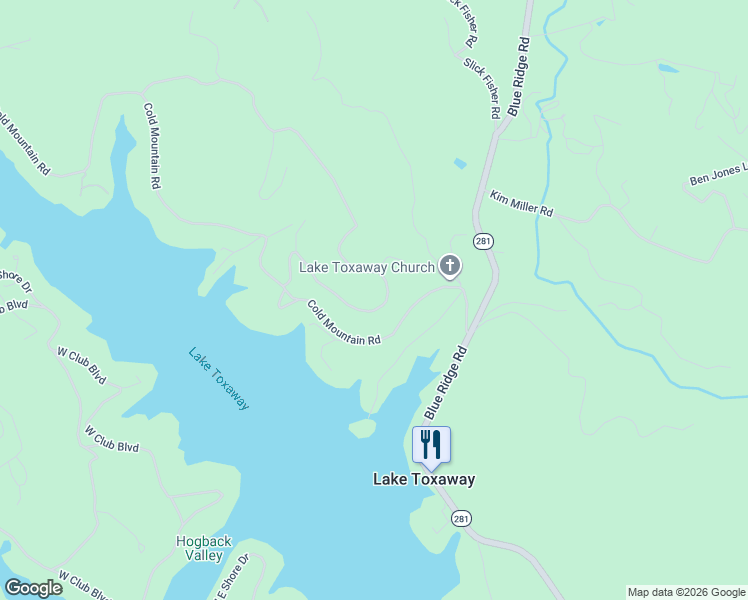 map of restaurants, bars, coffee shops, grocery stores, and more near 21 Hawk Mountain Road in Lake Toxaway