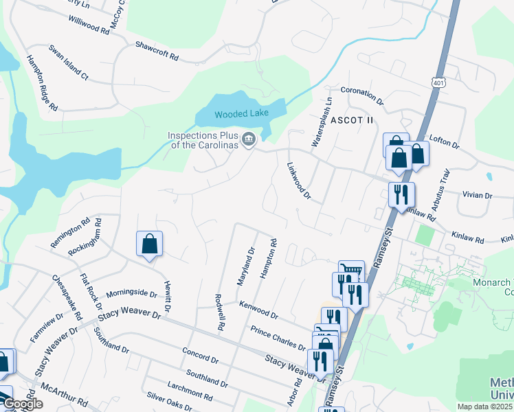 map of restaurants, bars, coffee shops, grocery stores, and more near 352 Bubble Creek Court in Fayetteville