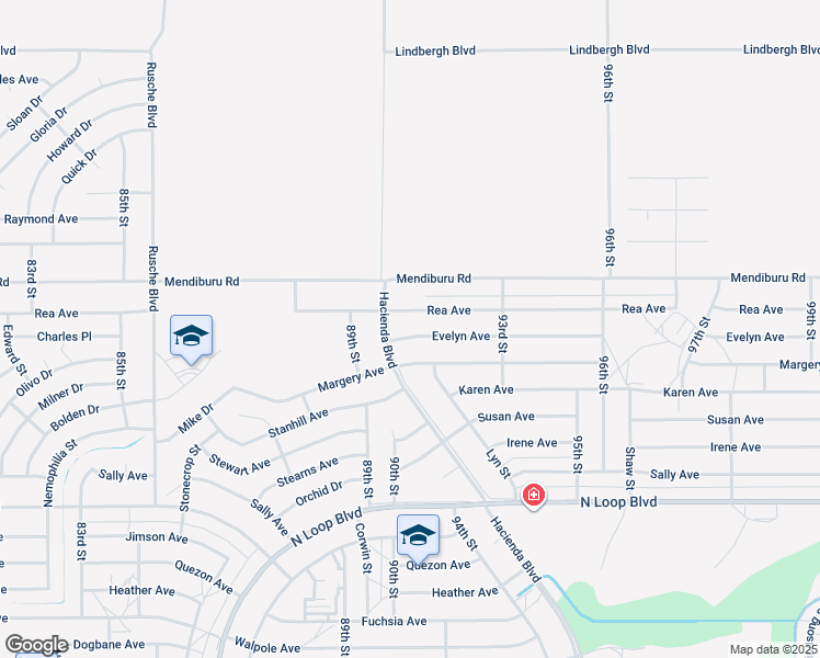 map of restaurants, bars, coffee shops, grocery stores, and more near 9019 Evelyn Avenue in California City