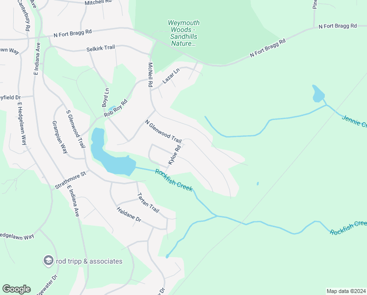 map of restaurants, bars, coffee shops, grocery stores, and more near 407 Kyloe Road in Southern Pines