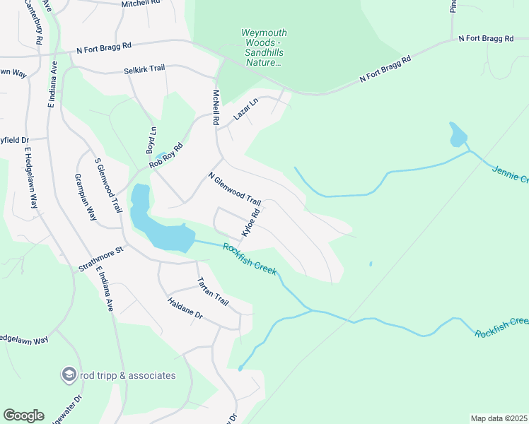 map of restaurants, bars, coffee shops, grocery stores, and more near 407 Kyloe Road in Southern Pines