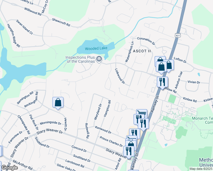 map of restaurants, bars, coffee shops, grocery stores, and more near 343 Bubble Creek Court in Fayetteville