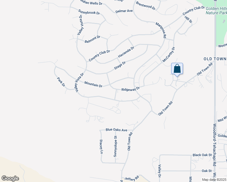map of restaurants, bars, coffee shops, grocery stores, and more near 21300 Ridgeway Drive in Tehachapi