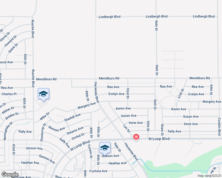 map of restaurants, bars, coffee shops, grocery stores, and more near 9112 Rea Avenue in California City