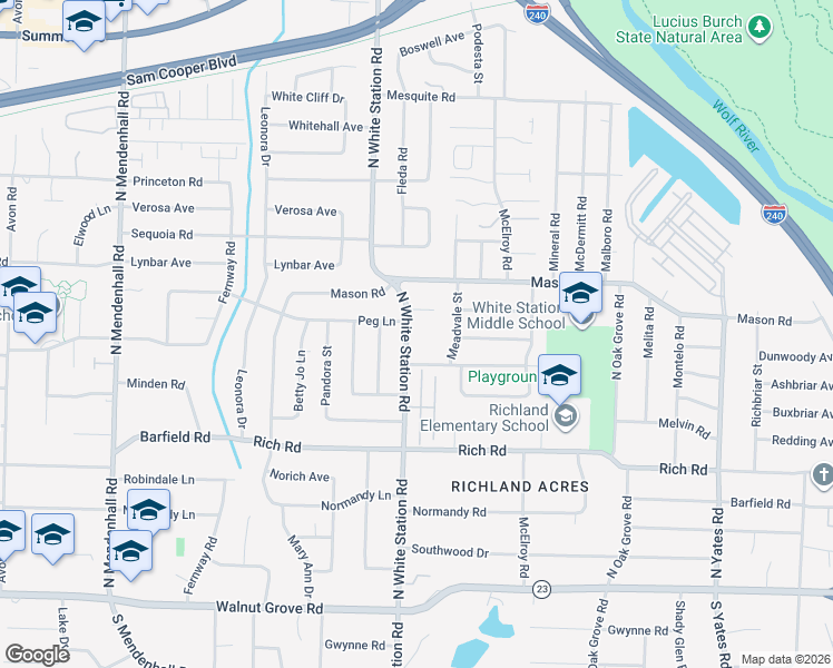 map of restaurants, bars, coffee shops, grocery stores, and more near 295 Meadvale Street in Memphis