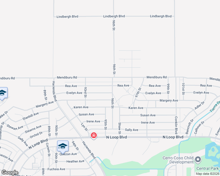 map of restaurants, bars, coffee shops, grocery stores, and more near 9508 Rea Avenue in California City