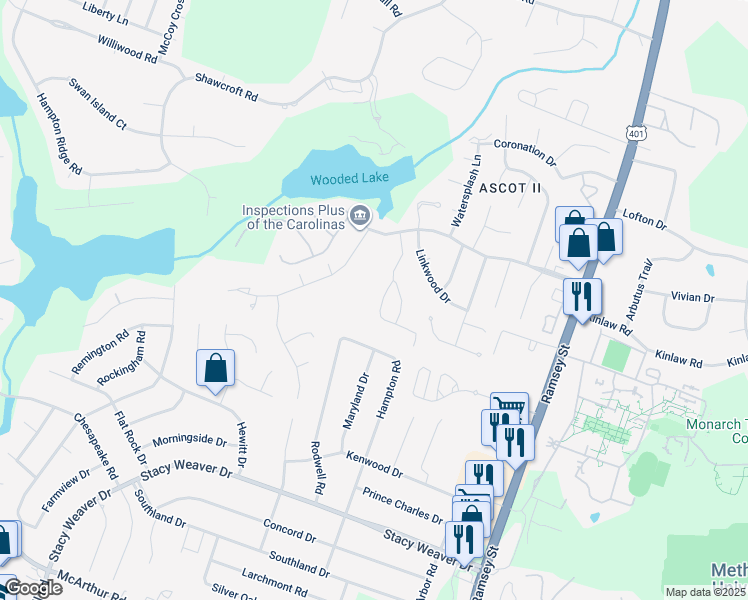 map of restaurants, bars, coffee shops, grocery stores, and more near 342 Bubble Creek Court in Fayetteville