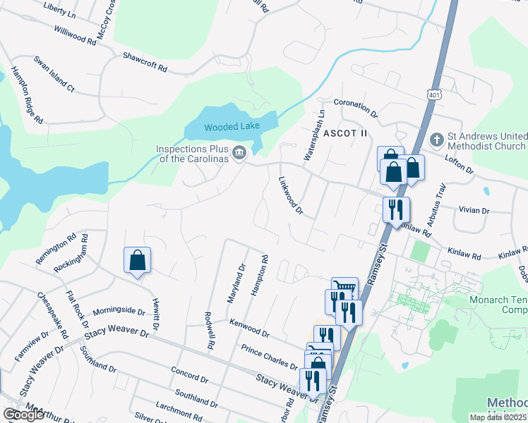 map of restaurants, bars, coffee shops, grocery stores, and more near 333 Bubble Creek Court in Fayetteville