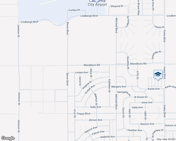 map of restaurants, bars, coffee shops, grocery stores, and more near in California City