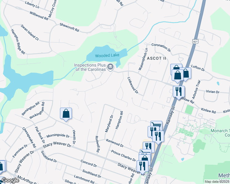 map of restaurants, bars, coffee shops, grocery stores, and more near 342 Bubble Creek Court in Fayetteville