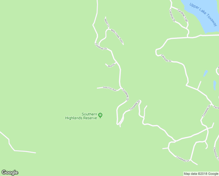 map of restaurants, bars, coffee shops, grocery stores, and more near Grey Fox Run in Lake Toxaway