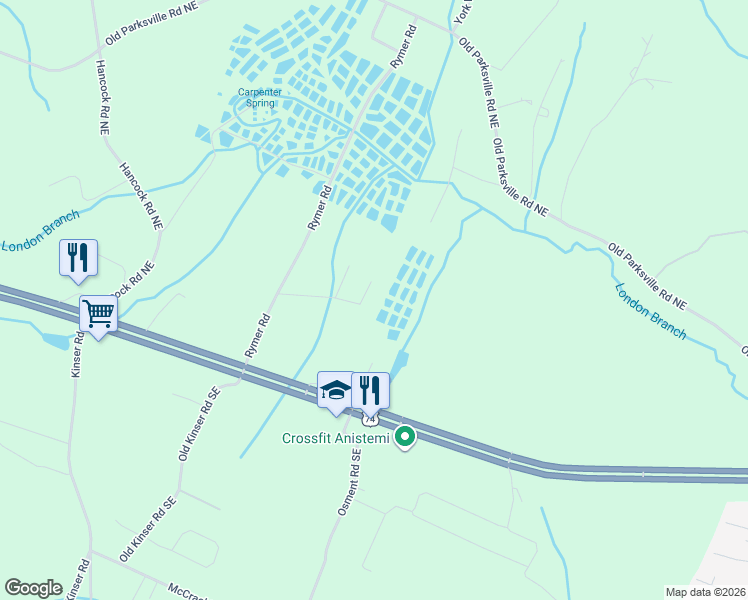 map of restaurants, bars, coffee shops, grocery stores, and more near 210 Coffey Road Northeast in Cleveland