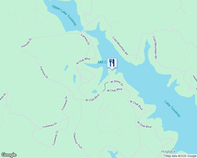 map of restaurants, bars, coffee shops, grocery stores, and more near 843 North Club Boulevard in Transylvania
