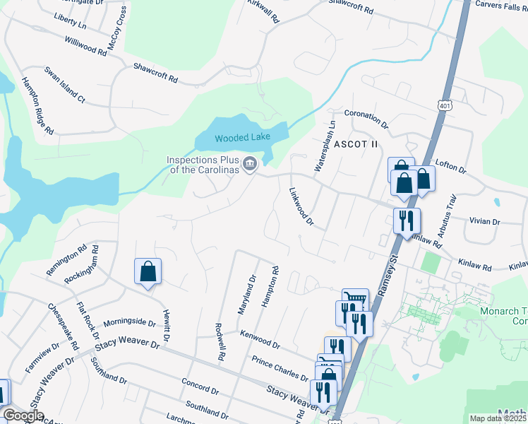map of restaurants, bars, coffee shops, grocery stores, and more near 332 Bubble Creek Court in Fayetteville