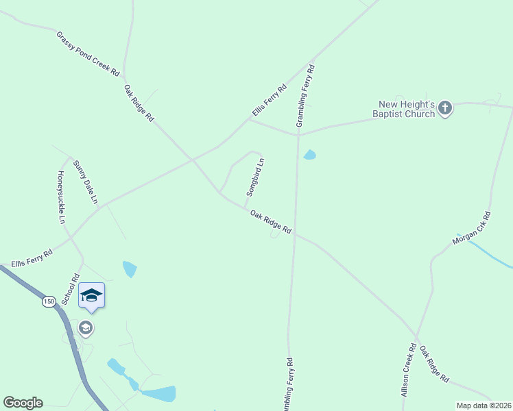 map of restaurants, bars, coffee shops, grocery stores, and more near 114 Songbird lane in Gaffney